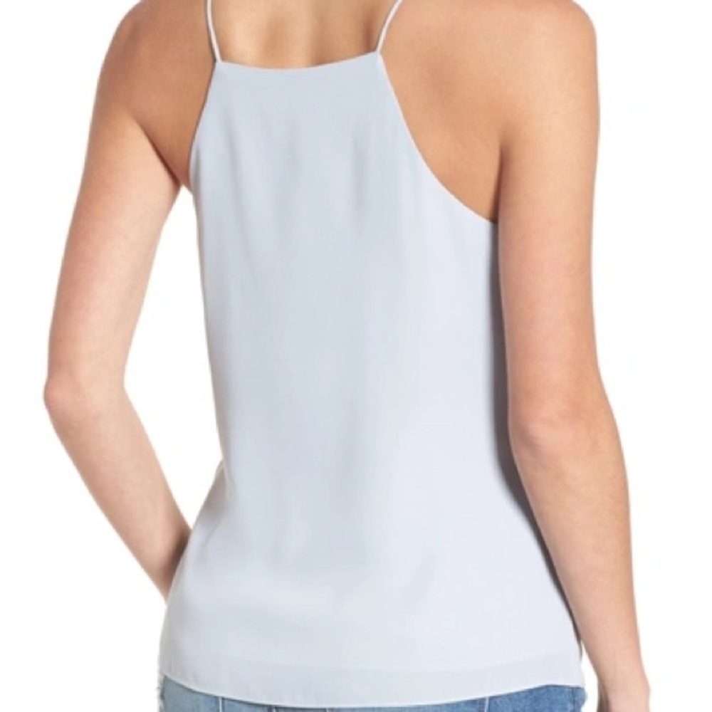 Wayf Blue Lace Up Spaghetti Strap Blouse Flowy Spring Easter Summer Tank Top - Picture 2 of 11
